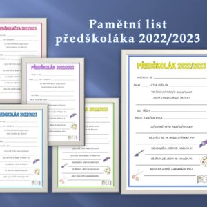 Pamětní list předškoláka 2022-2023