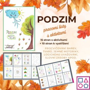 Podzim, kniha s aktivitami, procvičování jemné motoriky, www.zabavnenaucne.cz